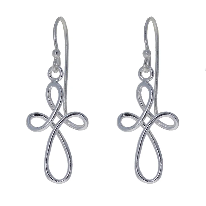 Modern Infinity Cross Earrings