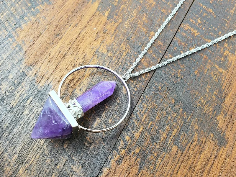 Geometric Amethyst Necklace