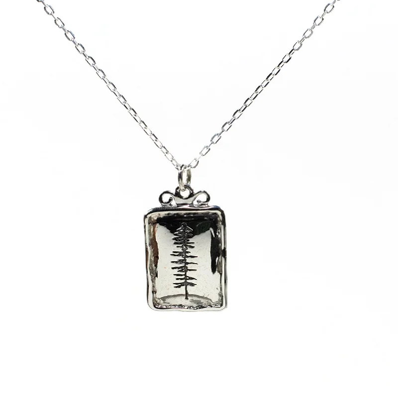 Medium Silver Sitka Spruce Necklace