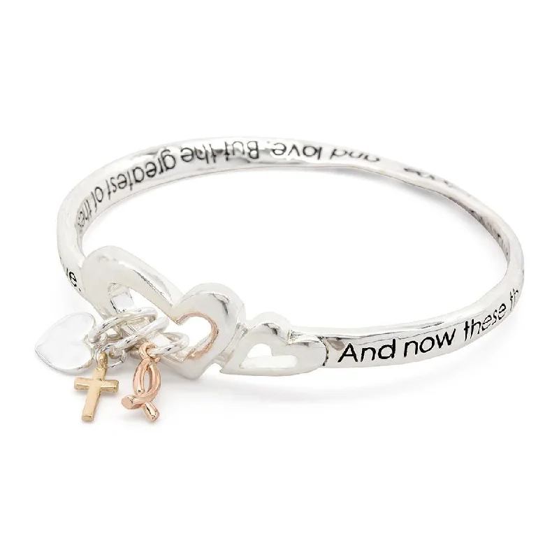 Inspirational Twisted Bangle 1 Cor. 13:13