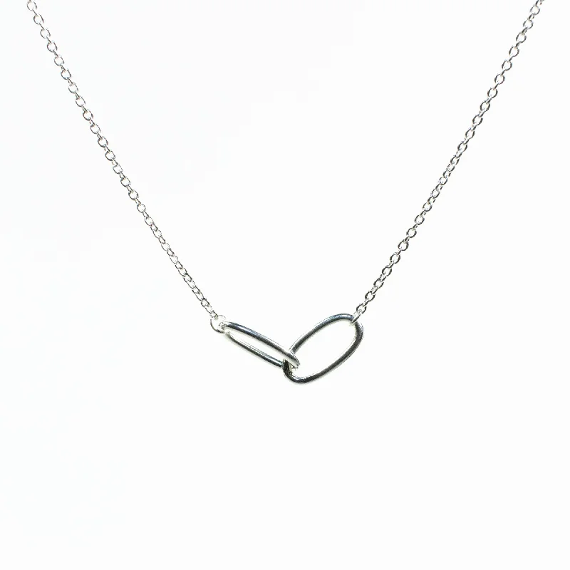 Two Ovals Silver Necklace