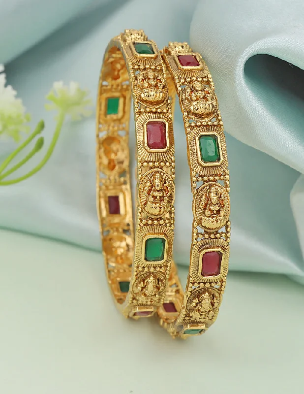 Designer Lakshmi Devi Matt Stone Bangles ZBGL11089