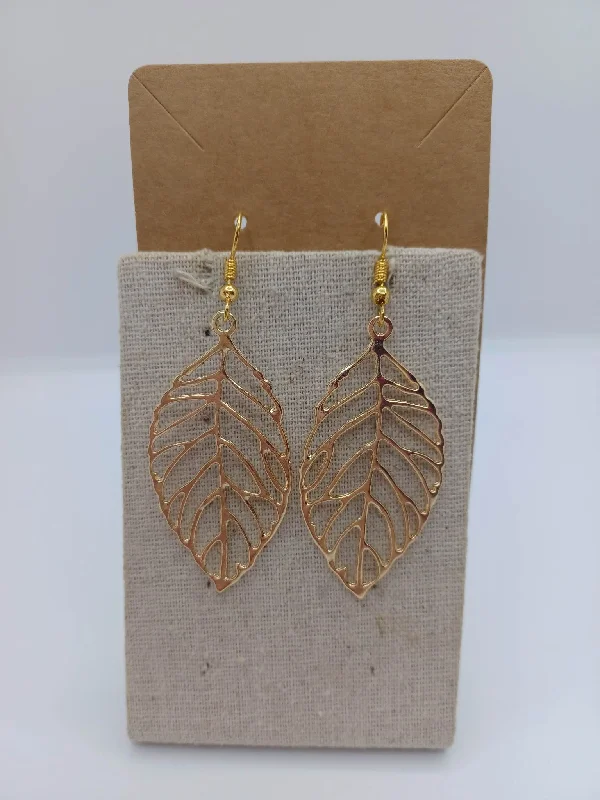 Gold Colored Leaf Earrings