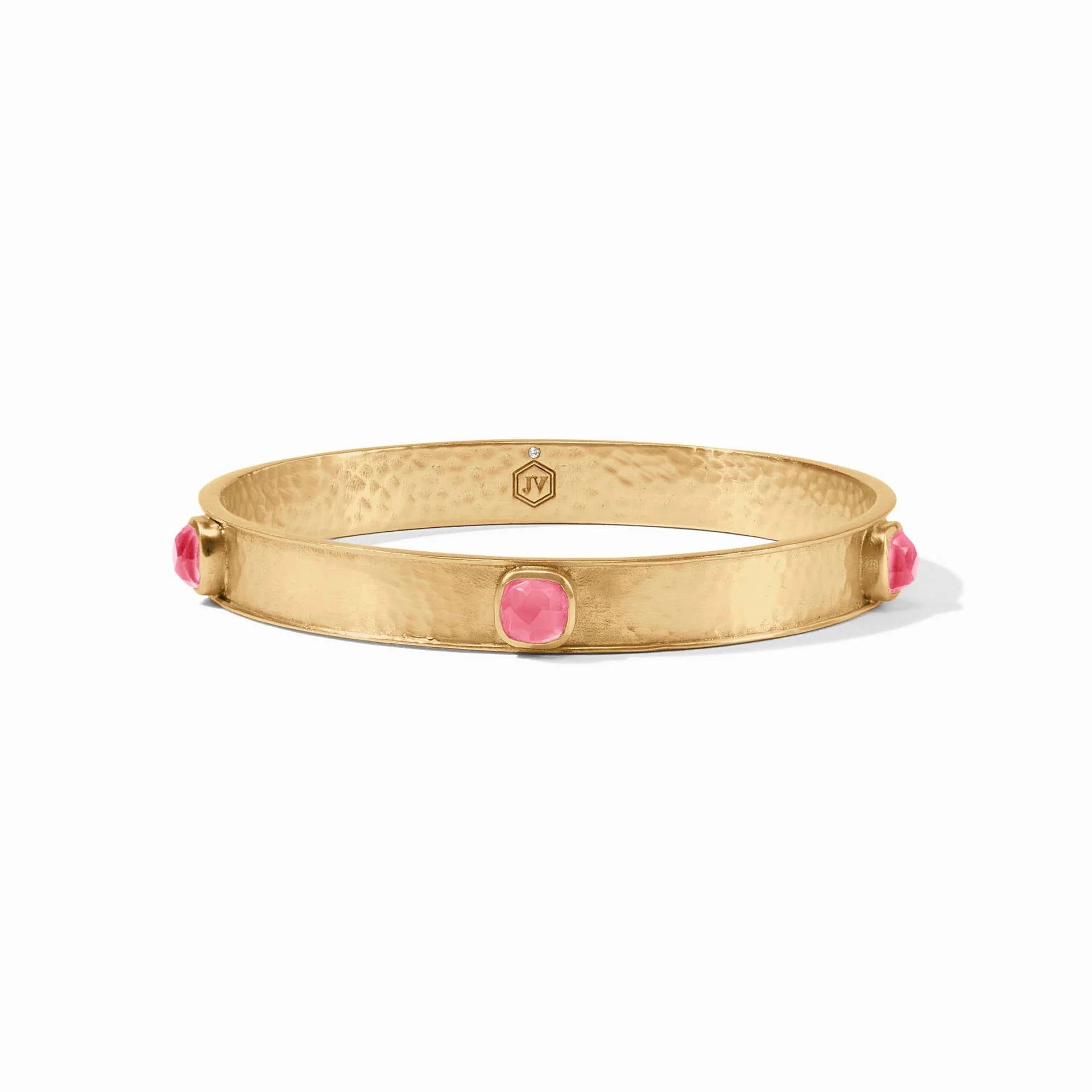 Julie Vos | Catalina Stone Bangle with Iridescent Peony Pink Stones in Gold