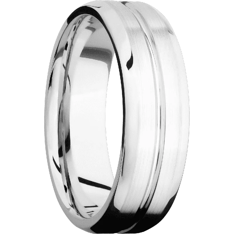 14K White Gold with Polish , Satin Finish