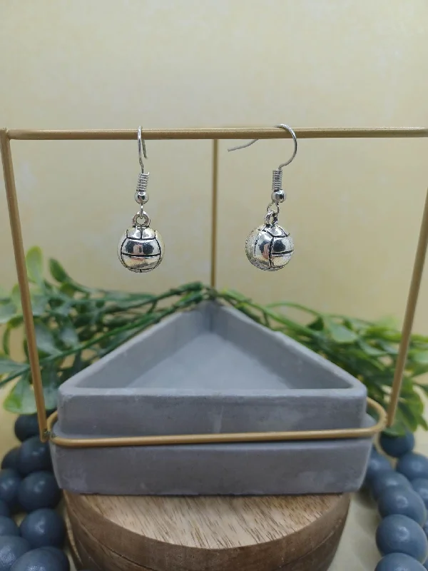 Silver Volleyball Earrings