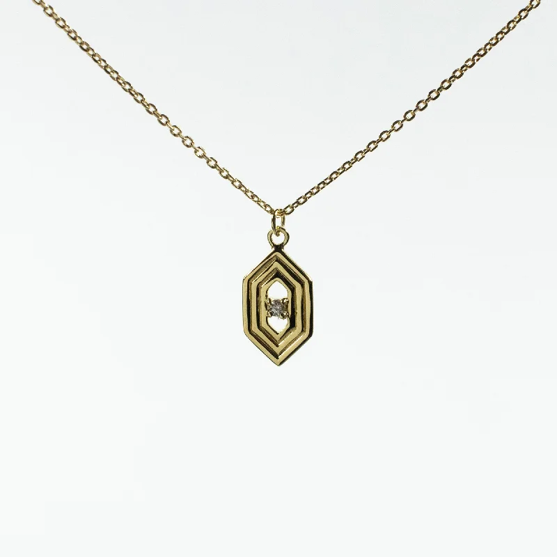 Gold Vermeil Hexagon Shaped Necklace