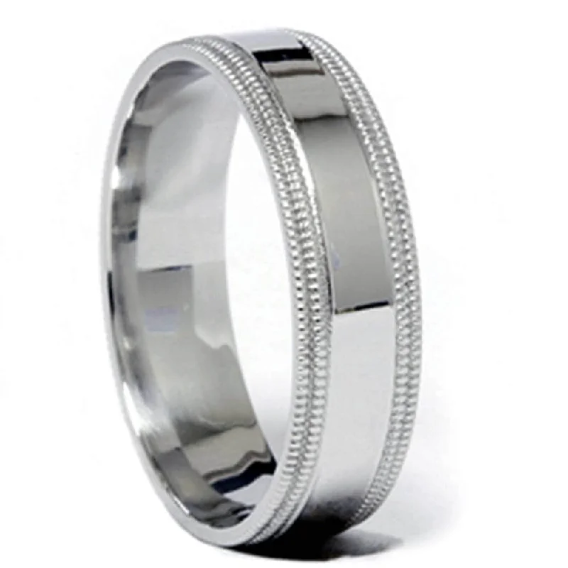 Double Milgrained Wedding Band 950 Platinum