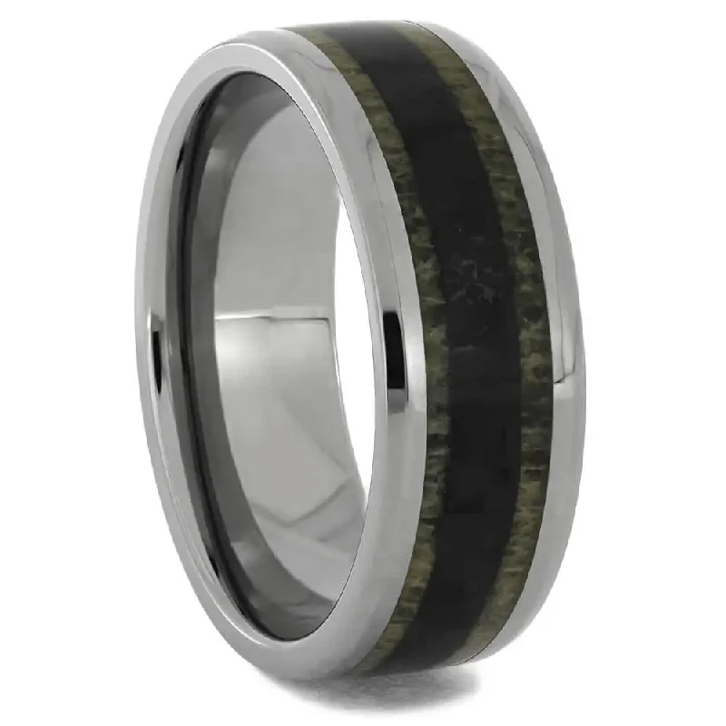 Carbon Fiber & Antler Men's Wedding Band