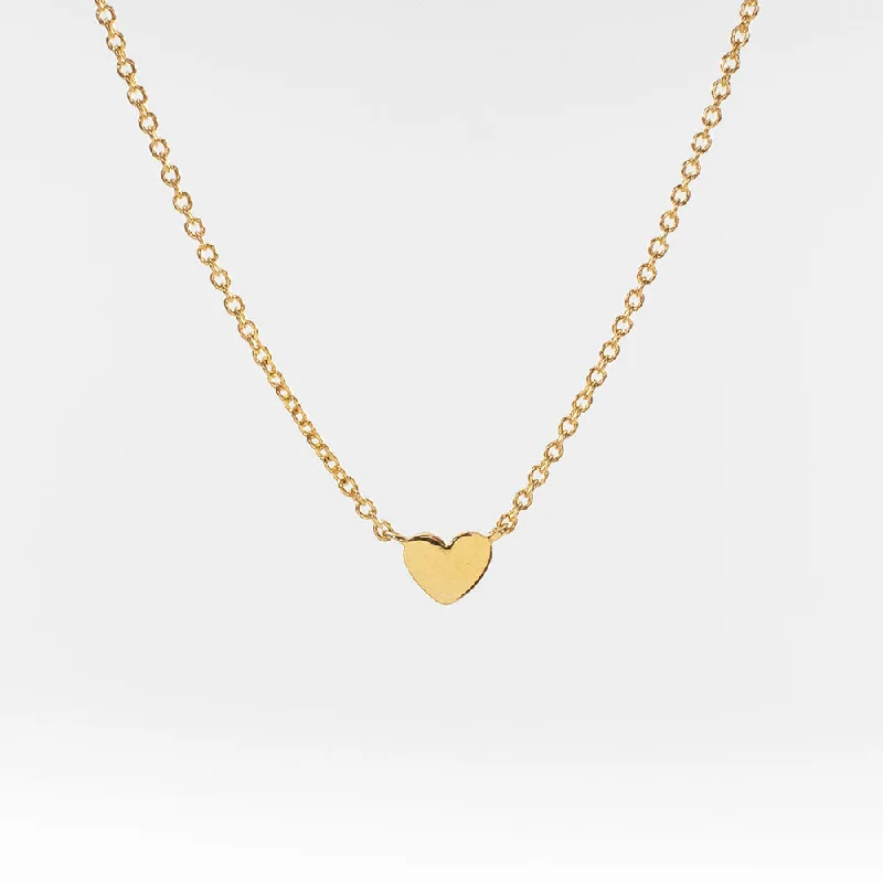 Gold Vermeil Flat Heart Necklace