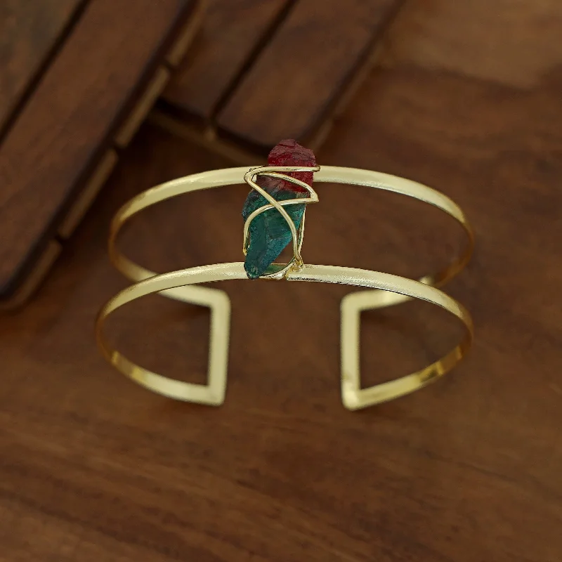 Golden 2 Layer Dyed Stone Bangle