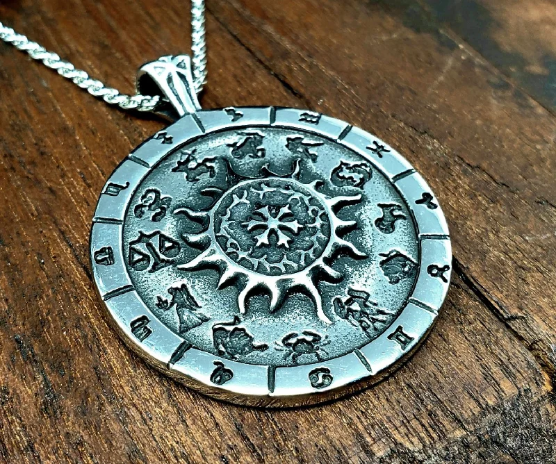 Steel Zodiac Amulet Necklace