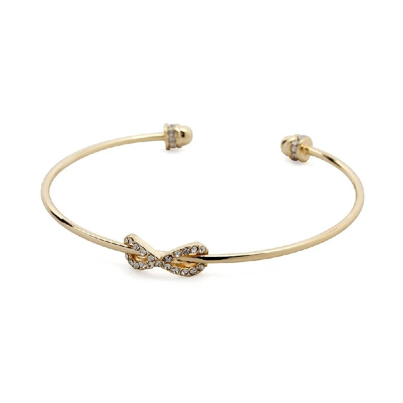 Infinity Bangle Gold Cubic Zirconia