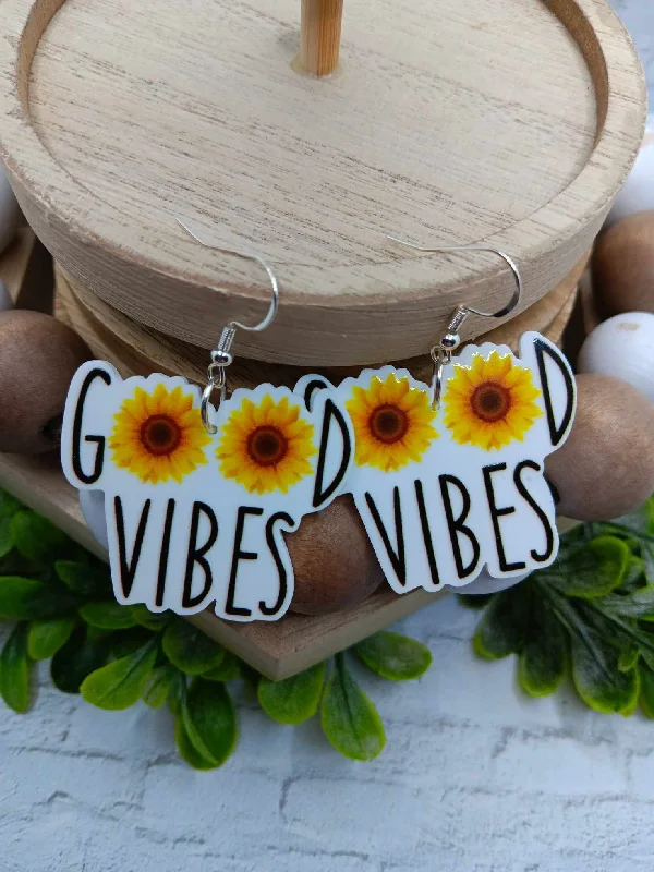 Good Vibes Sunflower Earrings