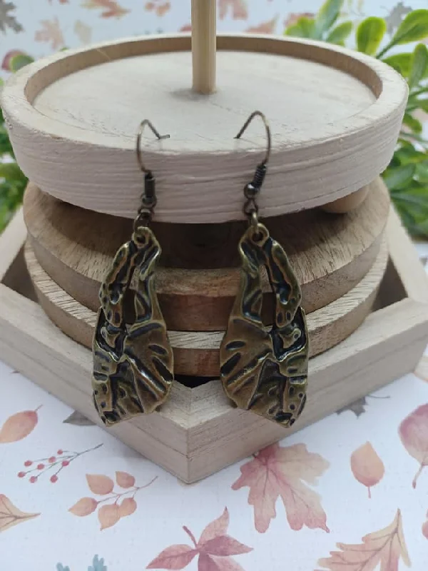 Brass Textured Style Earrings