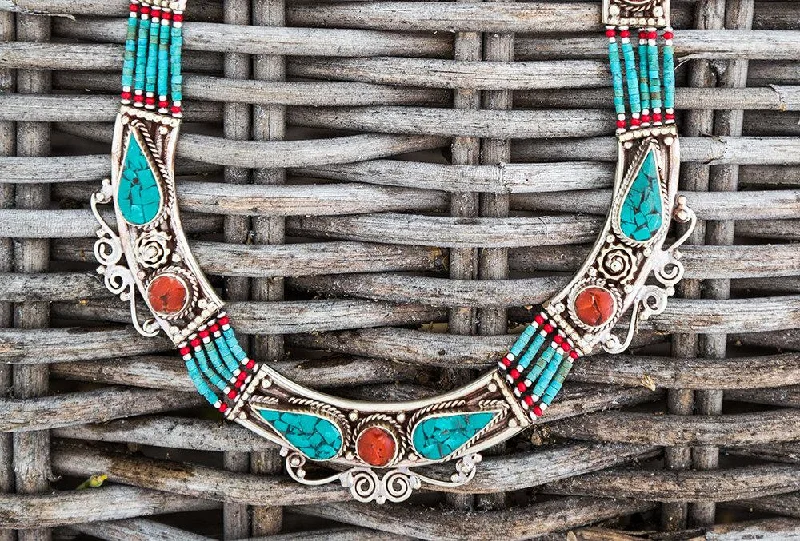 Tibetan Turquoise Folk Necklace