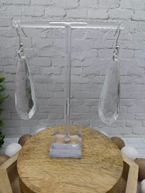 Clear Acrylic Teardrop Earrings