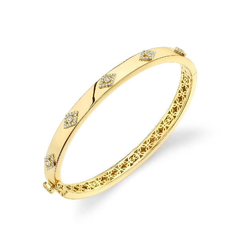 Gold & Diamond Multi Eye Bangle