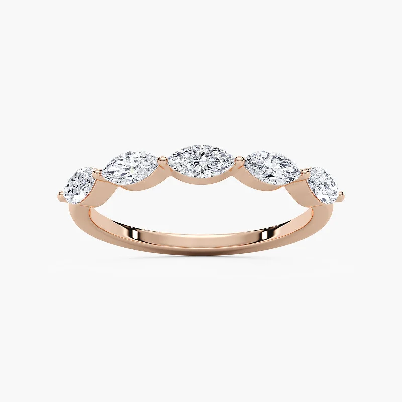 Five Stone Marquise Lab Diamond Band