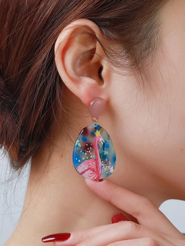 Flamingo Acrylic Post Earrings