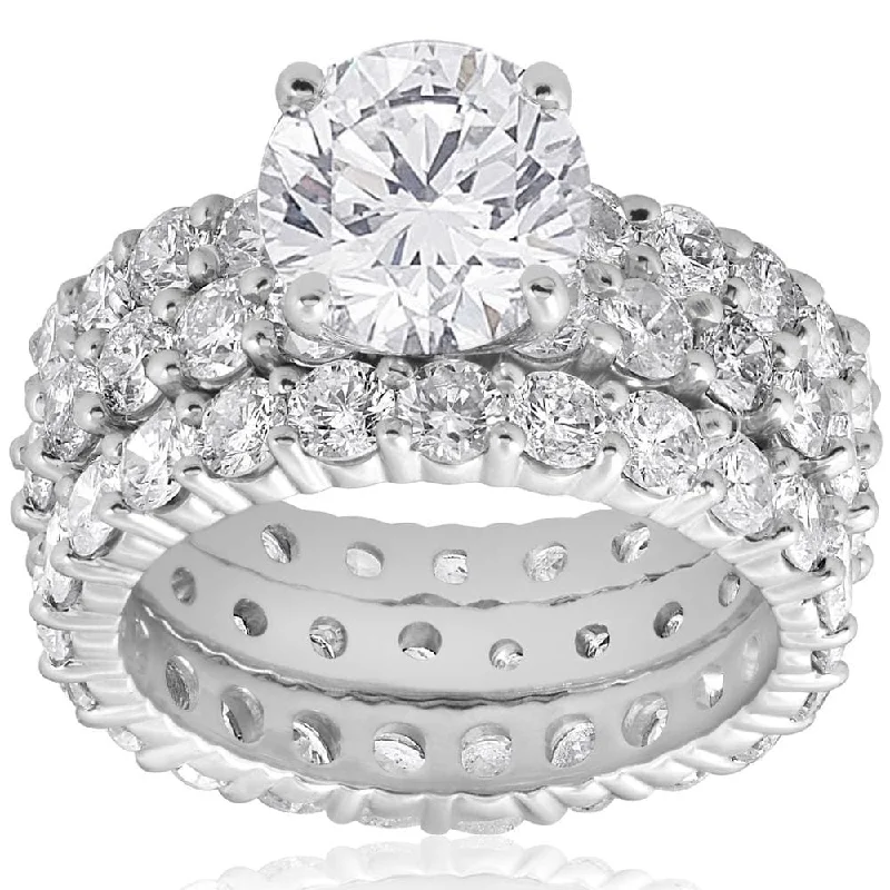 7ct Diamond Engagement Eternity Wedding Ring Set White Gold