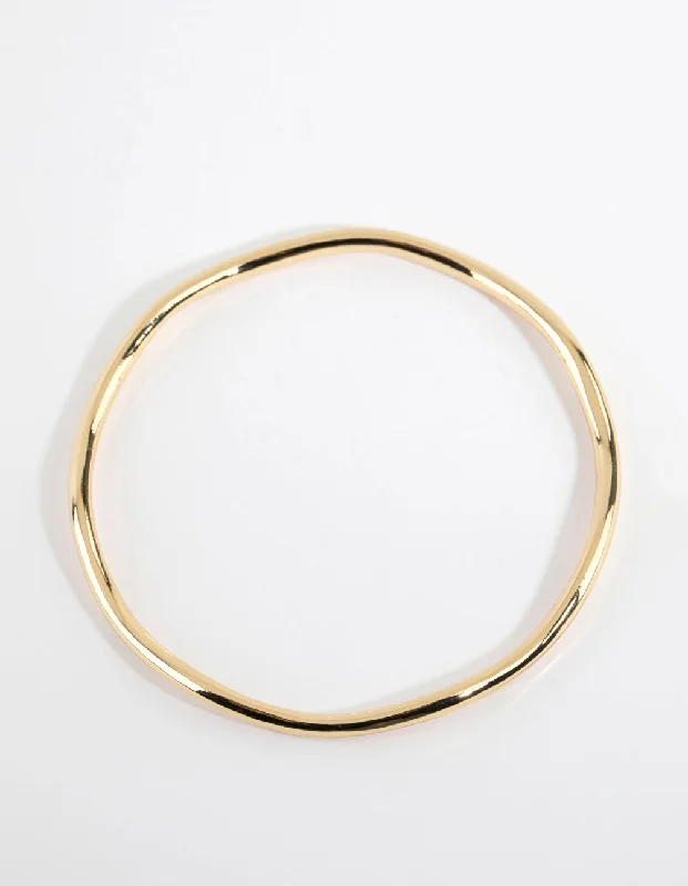 Gold Plated Thin Wavy Bangle