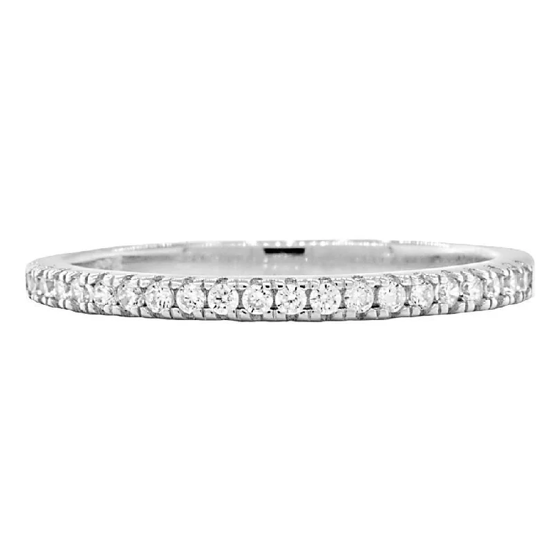 Acotas B: 0.315ct Russian IOF CZ Semi-Eternity Silver Wedding Band