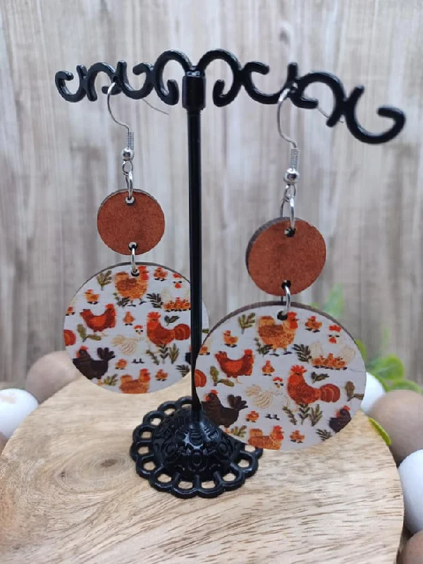 Chicken Patterned Earrings