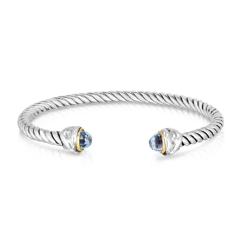 Phillip Gavriel Sterling Silver Blue Topaz Bangle