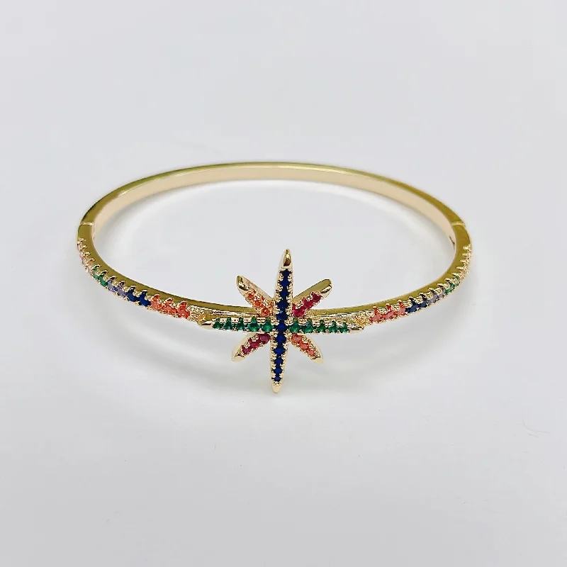 Rainbow Starburst Bangle O23