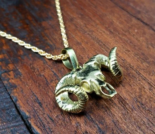 Ram Skull Pendant Necklace