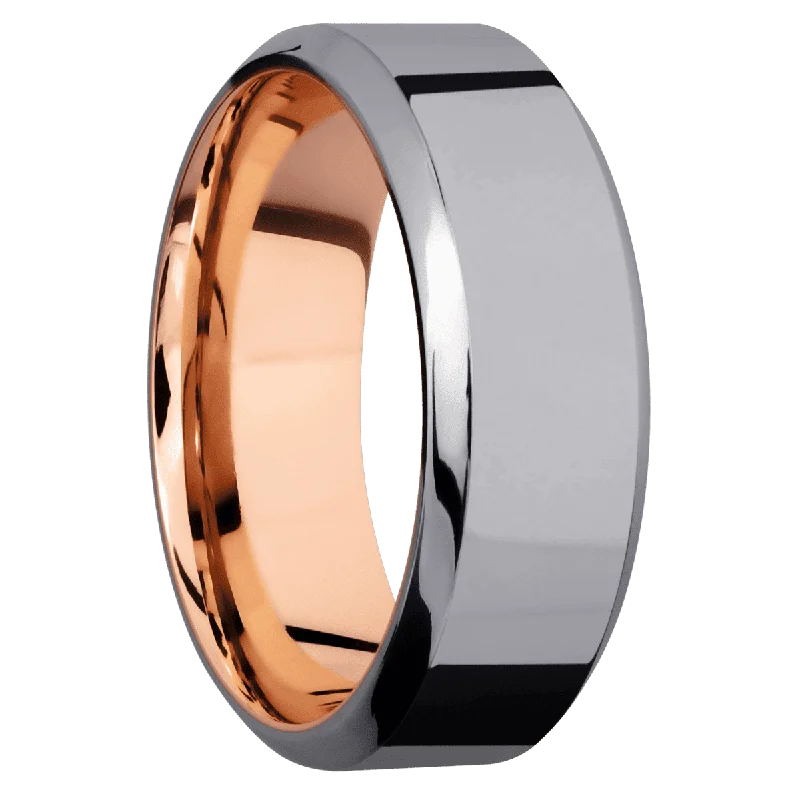 Tantalum with Polish , Polish Finish and 14K Rose Gold