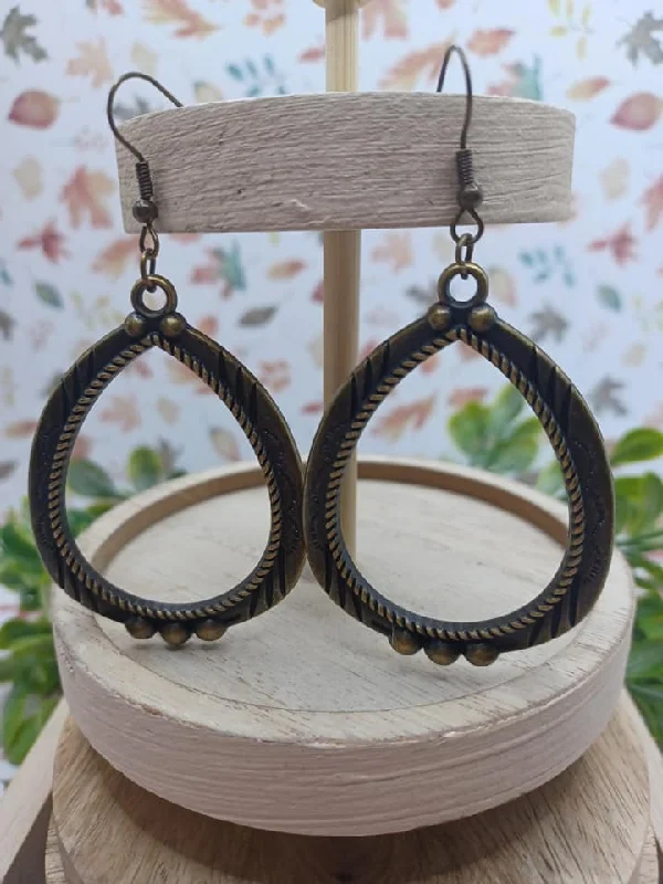 Brass Teardrop Style Earrings