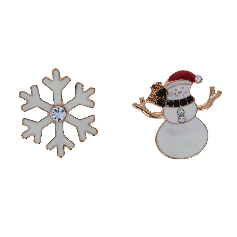 Christmas Snowflake and Snowman Earrings