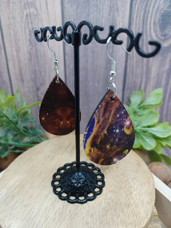 Galaxy Wooden Earrings