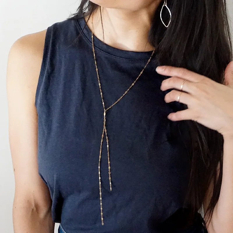 Long Sequin Y Necklace