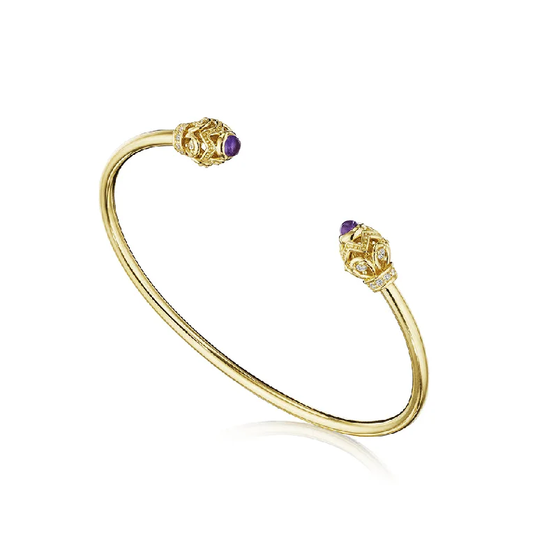 Verragio 18k Diamond & Amethyst Toi Et Moi Bangle