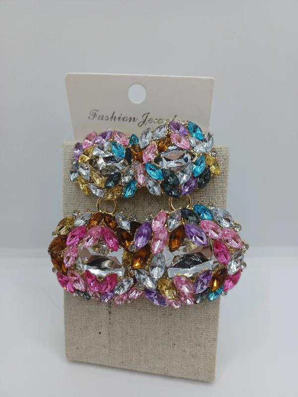 Multicolored Rhinestone Earrings