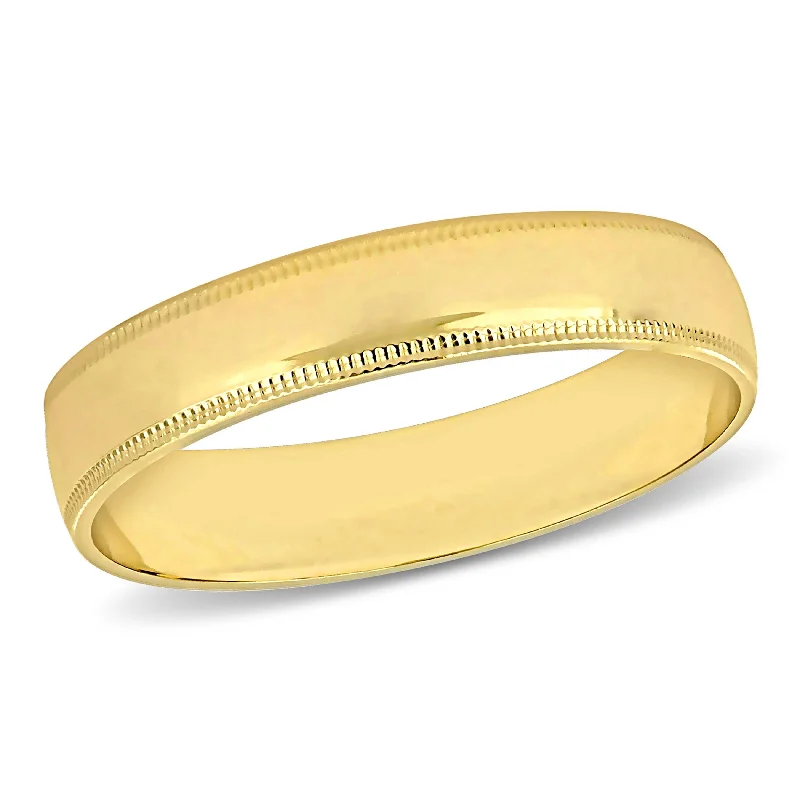 Miadora 4mm Ladies Wedding Band in 10k Yellow Gold