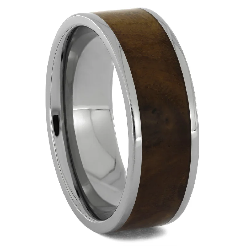 Olive Burl Wood Wedding Band for Men