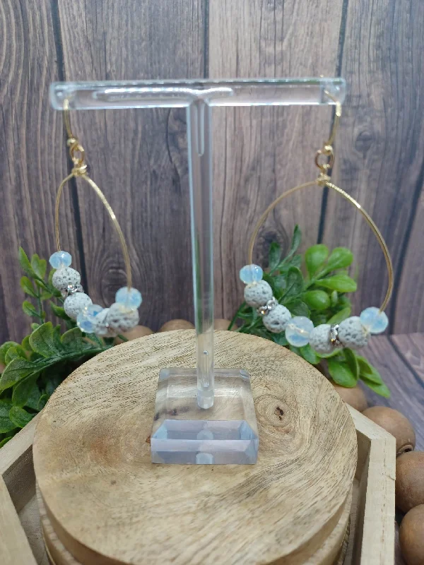 White Beaded Earrings