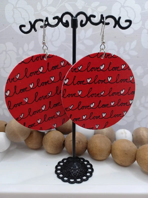 Wooden Love Earrings