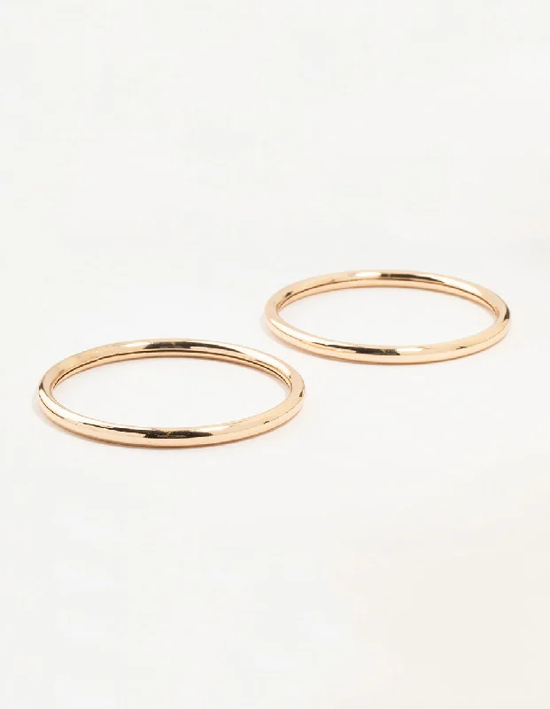 Gold Smooth Bangles 2-Pack