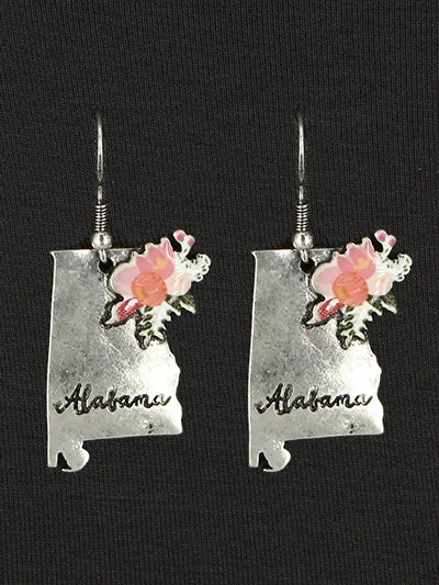 Silver Floral Alabama Earrings