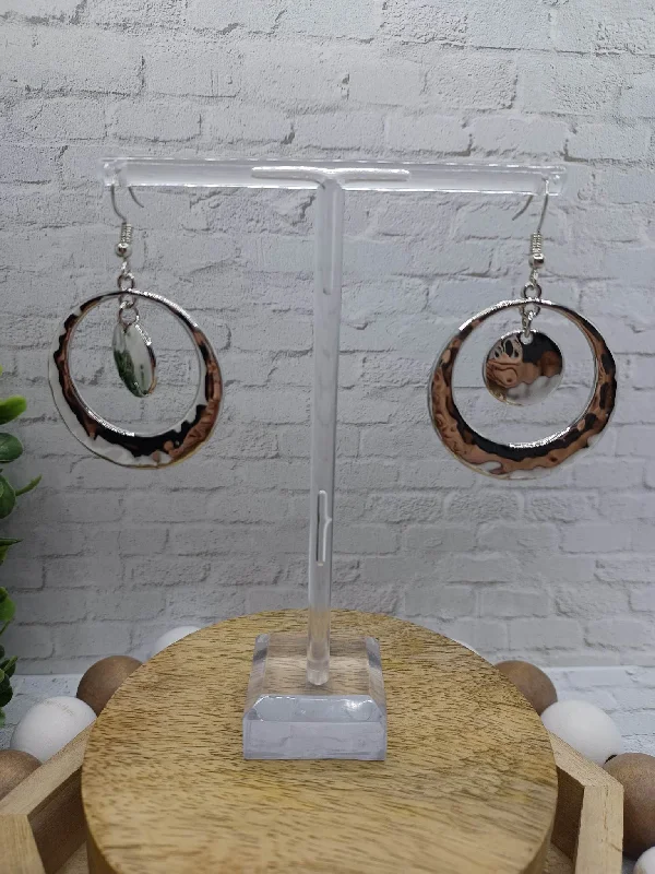 Silver Textured Circle Earrings