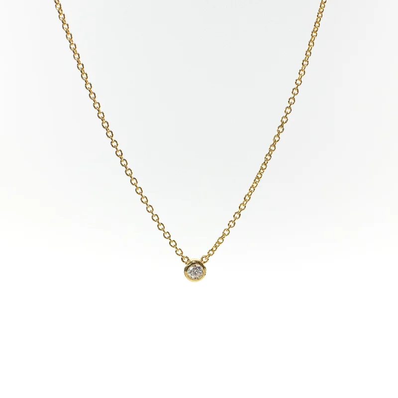 Gold Vermeil Solitaire Cubic Zirconia Necklace