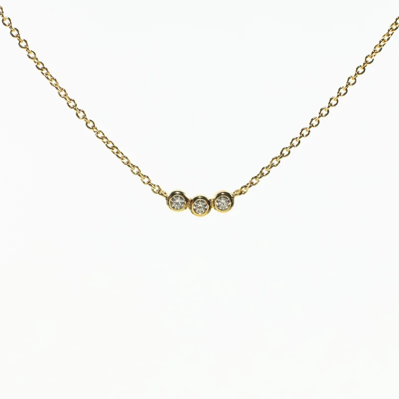 Gold Vermeil Tri Crystal Necklace