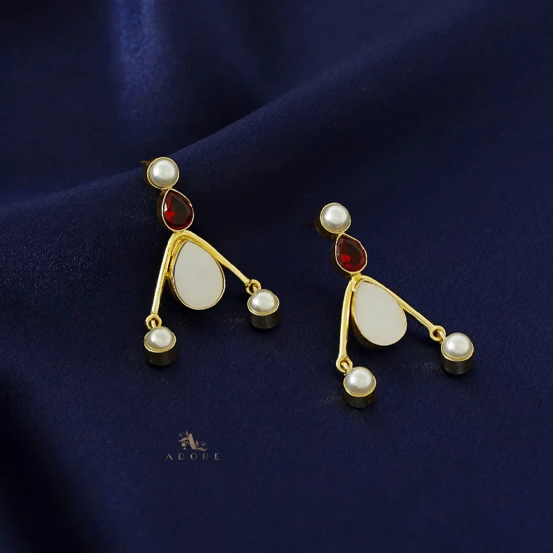 Golden Tri Pearl MOP Earring