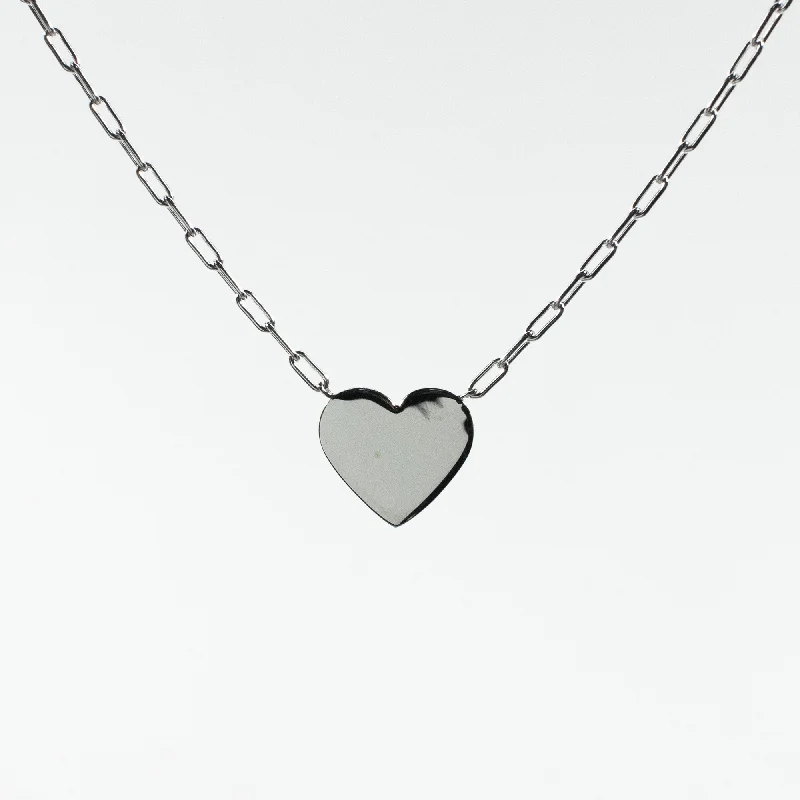 Silver Cutout Heart Necklace