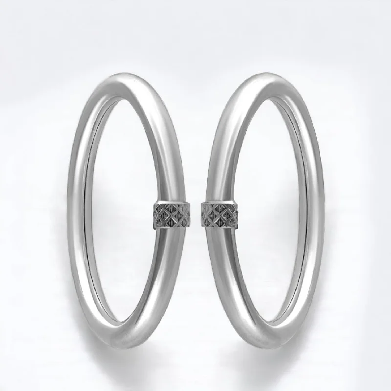 Pure 925 Sterling Silver Kada Bangle Pair For Kids